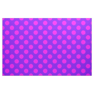 Tela Diseño de puntos de polka rosados y púrpura