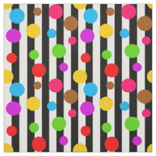 Tela Diseño de puntos polacos coloridos de franjas