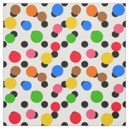 Tela Diseño de puntos polacos de color de fondo blanco