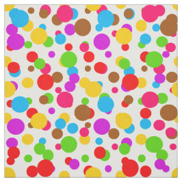 Tela Diseño de puntos polacos de color de fondo blanco