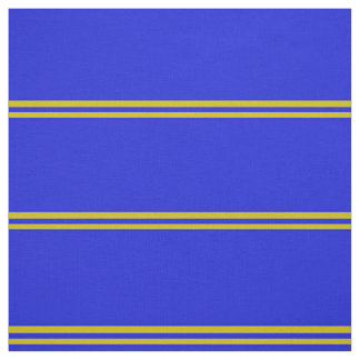 Tela Diseño de rayas azules reales, de rayas doradas