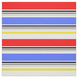 Tela Diseño de rayas rojas azules y blancas