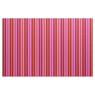 Tela Diseño de rayas rojas granate y rosadas