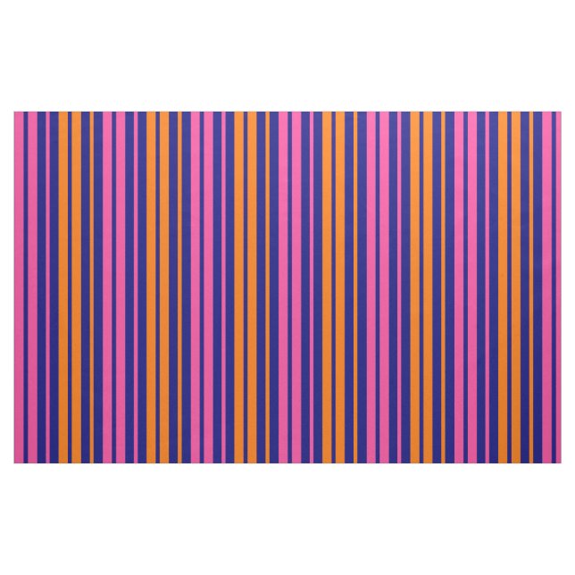 Tela Diseño de rayas verticales naranja azul rosa   ("Cuarto gordo" (fat quarter))