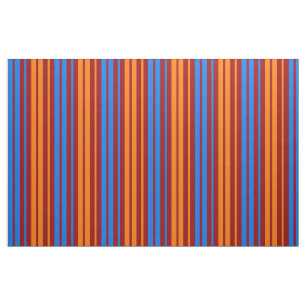 Tela Diseño de rayas verticales naranja rojo azul