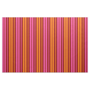 Tela Diseño de rayas verticales naranja rosa rojo  