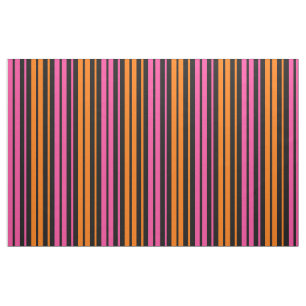 Tela Diseño de rayas verticales naranjas y rosas