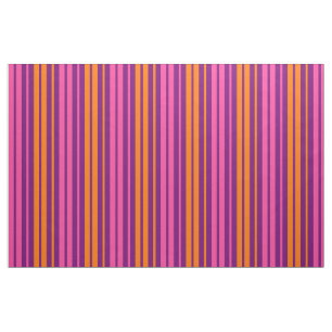 Tela Diseño de rayas verticales rosa púrpura naranja
