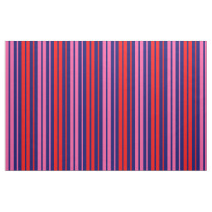 Tela Diseño de rayas verticales rosa rojo azul marino
