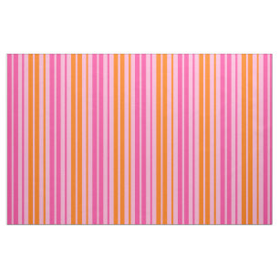 Tela Diseño de rayas verticales rosa y naranja