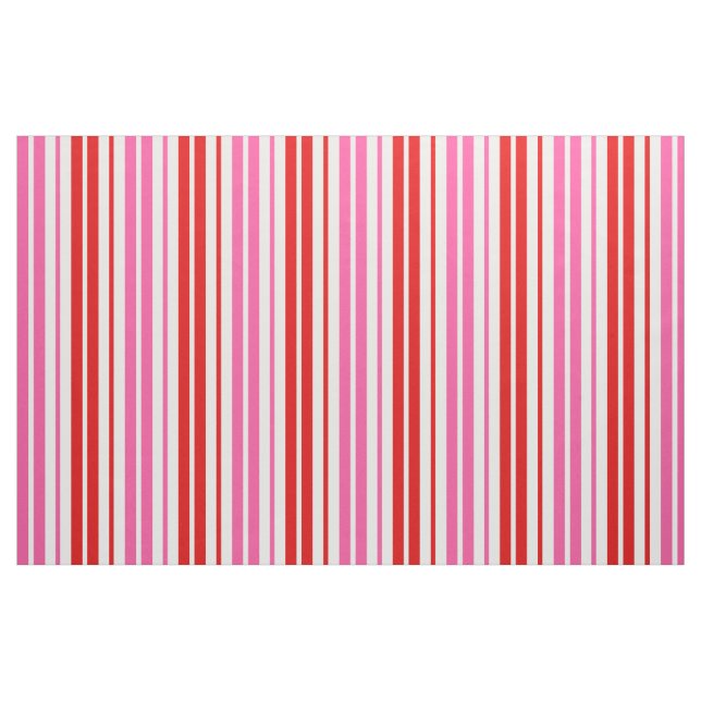 Tela Diseño de rayas verticales rosadas blancas rojas ("Cuarto gordo" (fat quarter))