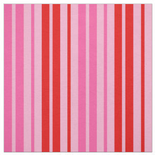 Tela Diseño de rayas verticales rosadas y rojas de chic