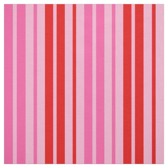 Tela Diseño de rayas verticales rosadas y rojas de chic (Retal)