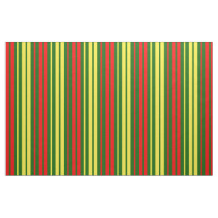 Tela Diseño de rayas verticales verde amarillo rojo