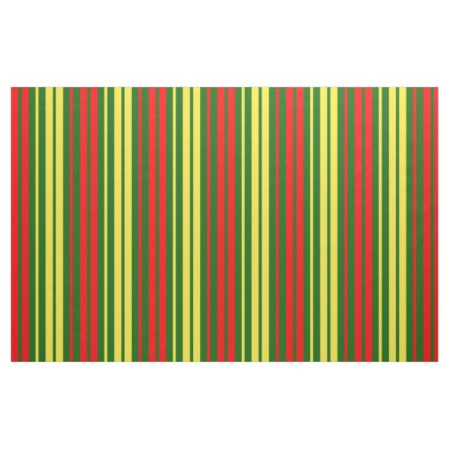 Tela Diseño de rayas verticales verde amarillo rojo ("Cuarto gordo" (fat quarter))