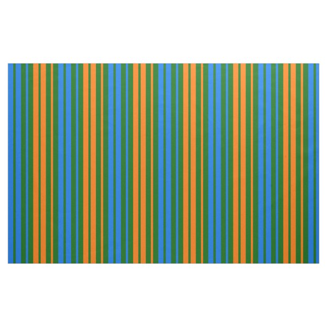 Tela Diseño de rayas verticales verde naranja azul   ("Cuarto gordo" (fat quarter))