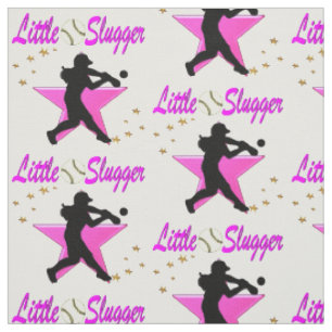 TELA DISEÑO DE SOFTBOL PINK STAR LITTLE SLUGGER