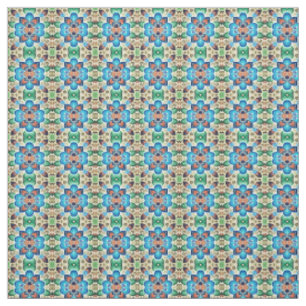 Tela Diseño de tejido floral multicolor