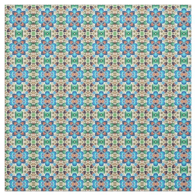 Tela Diseño de tejido floral multicolor (Retal)