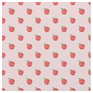 Tela Diseño de verano de frutas de manzanas rosadas de