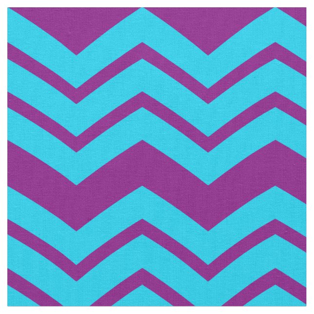 Tela Diseño de zigzag Chevron Morado Azul (De cerca)