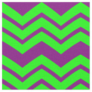 Tela Diseño de zigzag Chevron verde púrpura