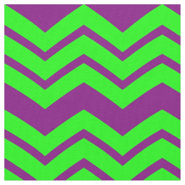 Tela Diseño de zigzag Chevron verde púrpura (De cerca)