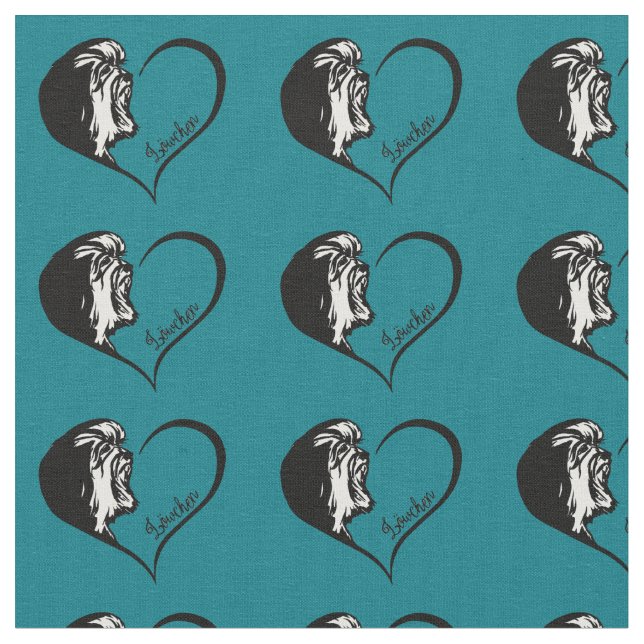 Tela Diseño del corazón de Lowchen (De cerca)