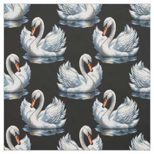 Tela Diseño del patrón de aves de cisne