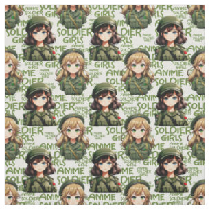 Tela Diseño del patrón de Chicas de soldados animales