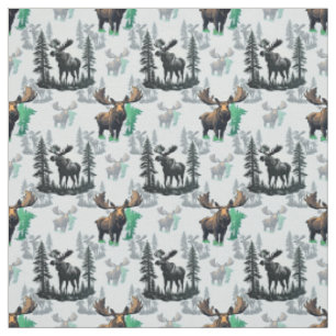 Tela Diseño del patrón de ciervos Elk Moose Antlers