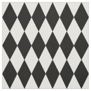 Tela Diseño del patrón de diamantes de Harlequin blanco
