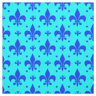 Tela Diseño del patrón de flor azul de lis