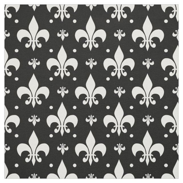Tela Diseño del patrón de flor negro de lis (Retal)