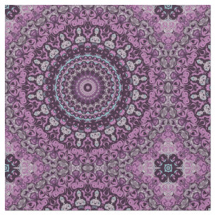 Tela Diseño del patrón de Mandala morado y lavado