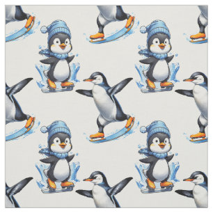 Tela Diseño del patrón de pingüinos