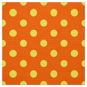 Tela Diseño del patrón de puntos de polka amarillo sobr