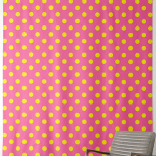 Tela Diseño del patrón de puntos de polka amarillo sobr