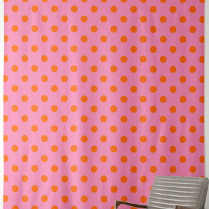 Tela Diseño Del Patrón De Puntos De Polka Rosa