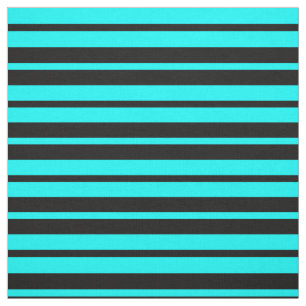 Tela Diseño del patrón de rayas negras turquesas