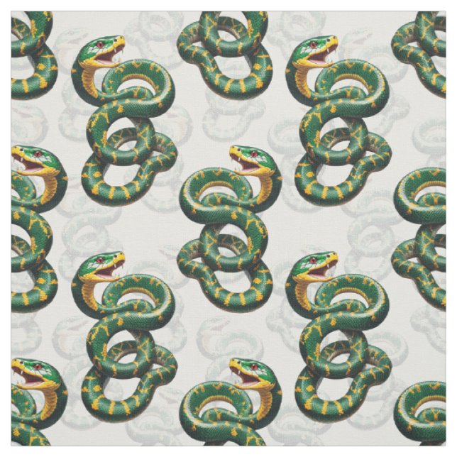 Tela Diseño del patrón de serpiente de fondo blanco (Retal)