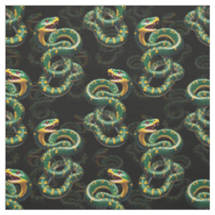 Tela Diseño del patrón de serpientes de fondo negro