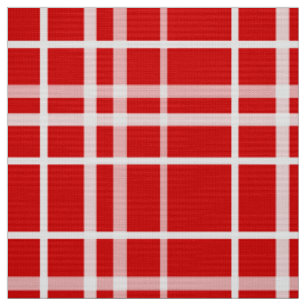 Tela Diseño del patrón de trazos de tartán blanco rojo