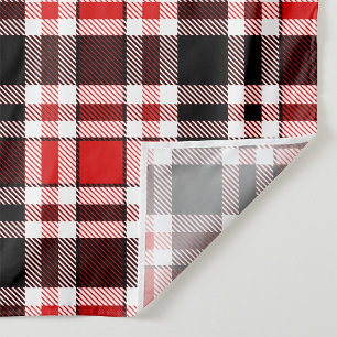 Tela Diseño del patrón Tartán de Flannel Blanco Rojo