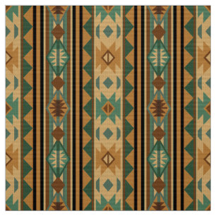 Tela Diseño del Suroeste Green Brown Tan