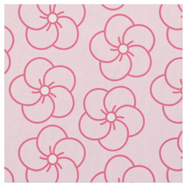 Tela Diseño floral de Deco rosa (De cerca)
