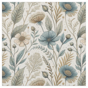 Tela Diseño floral de margarita y flores silvestres bot