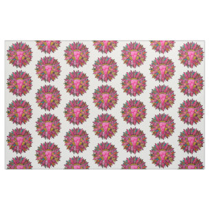 Tela Diseño floral de útero femenino divino