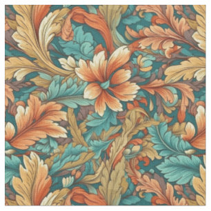 Tela Diseño floral vintage de estilo Art Nouveau