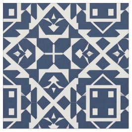 Tela Diseño geométrico azul abstracto